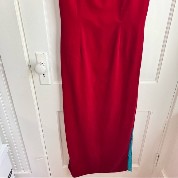 Eddy George Vintage Red Velvet Sheath Dress - Picture 16 of 16